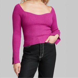 4 for $25 - Wild Fable Pink Ribbed Off-the-Shoulder Sweater